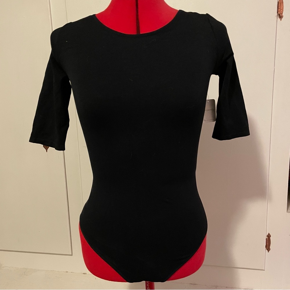 Intimately Free People Black Thong Bodysuit, M/L, NWT